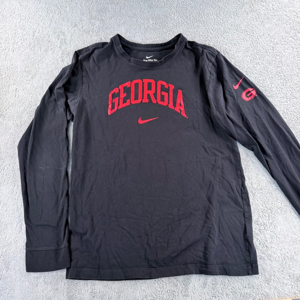 Nike NCAA Georgia Bulldogs Long Sleeve Graphic Tee GameDay Mens Medium Black